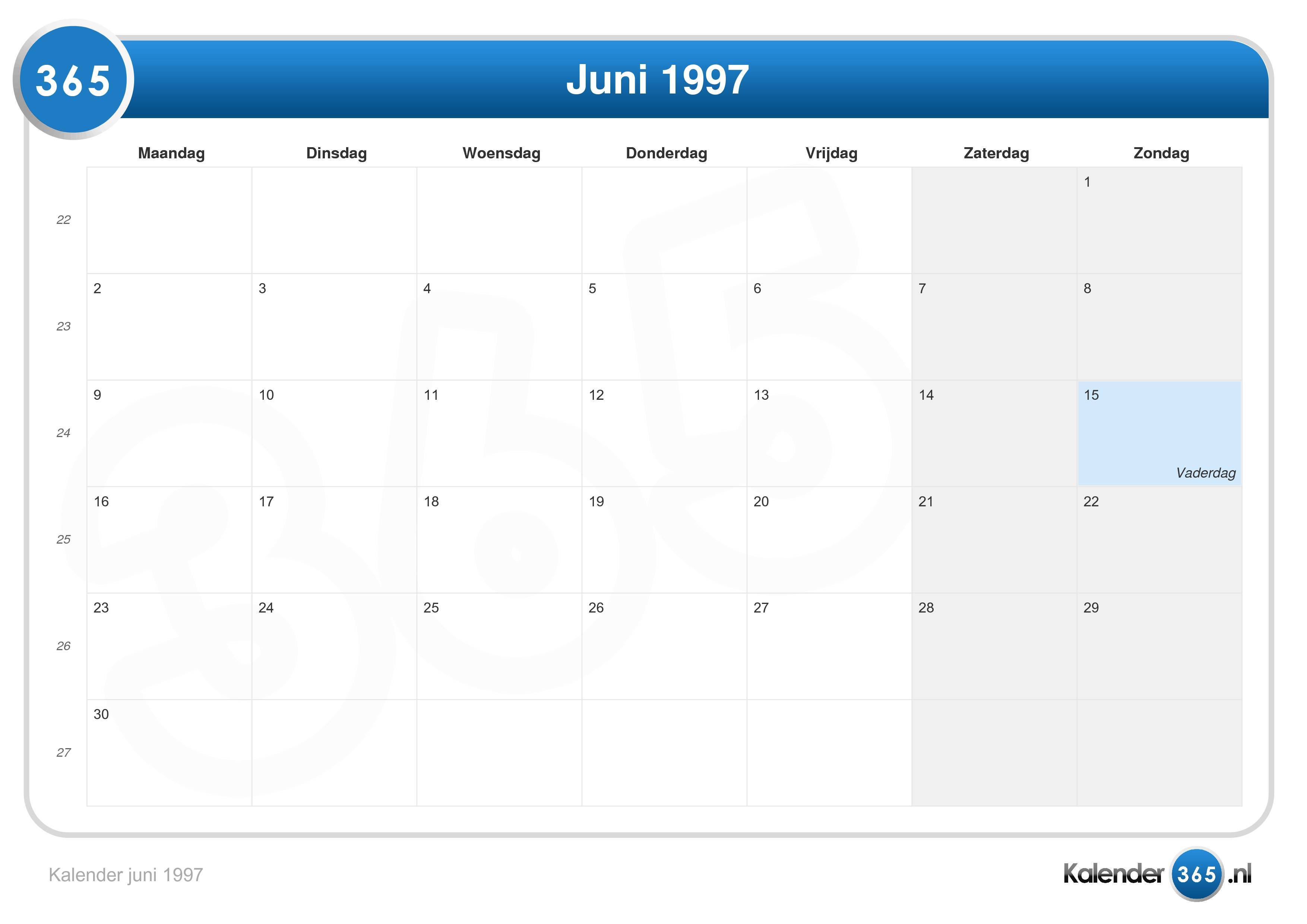 Kalender juni 1997