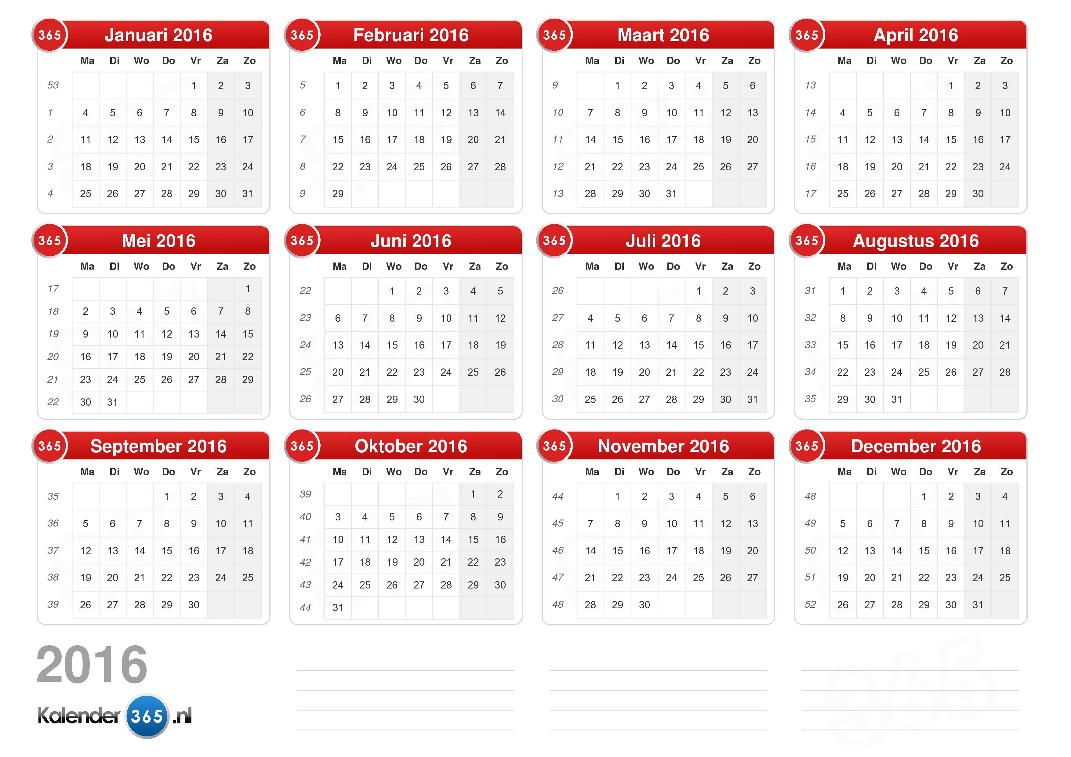 Ambtenaren ten tweede spoelen Kalender 2016