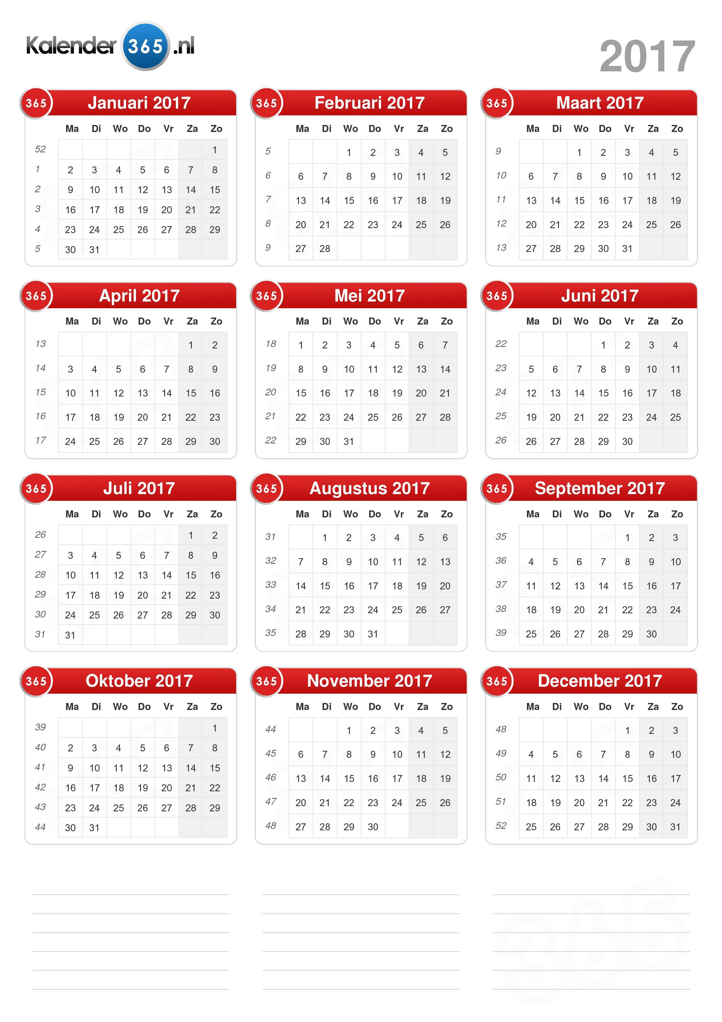 Gehuurd Bedankt D.w.z Kalender 2017