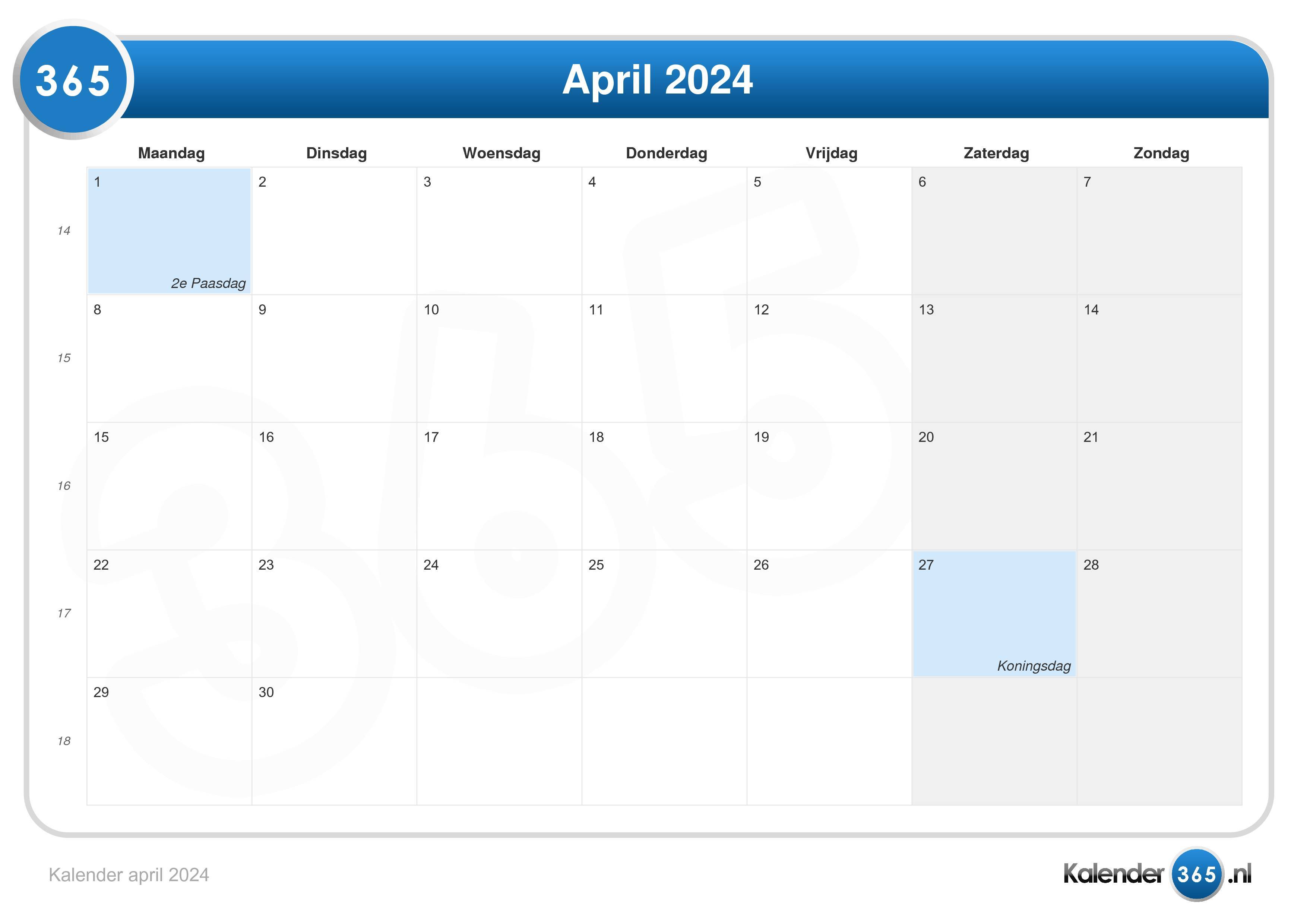 Kalender april 2024