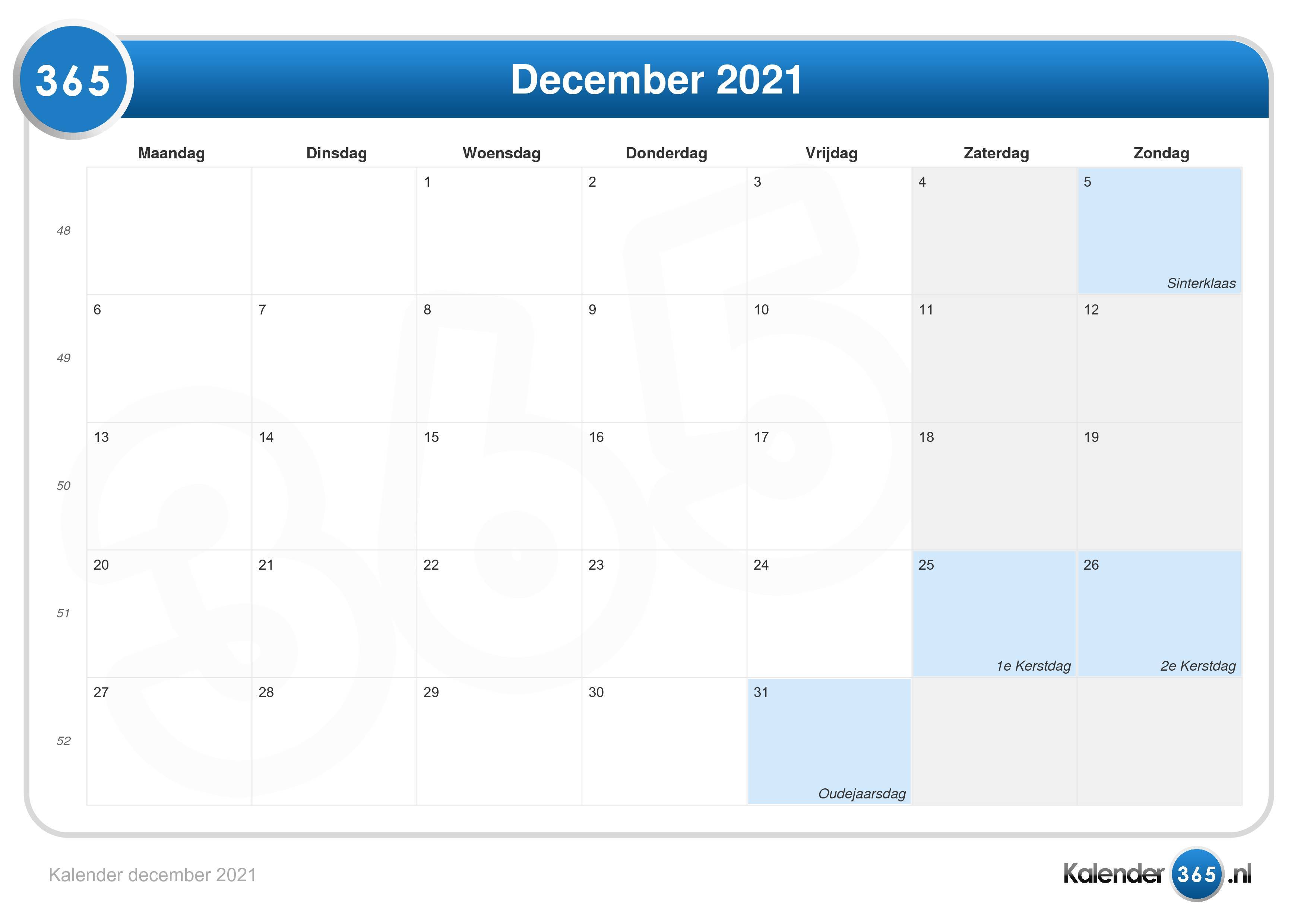 Kalender december 2021
