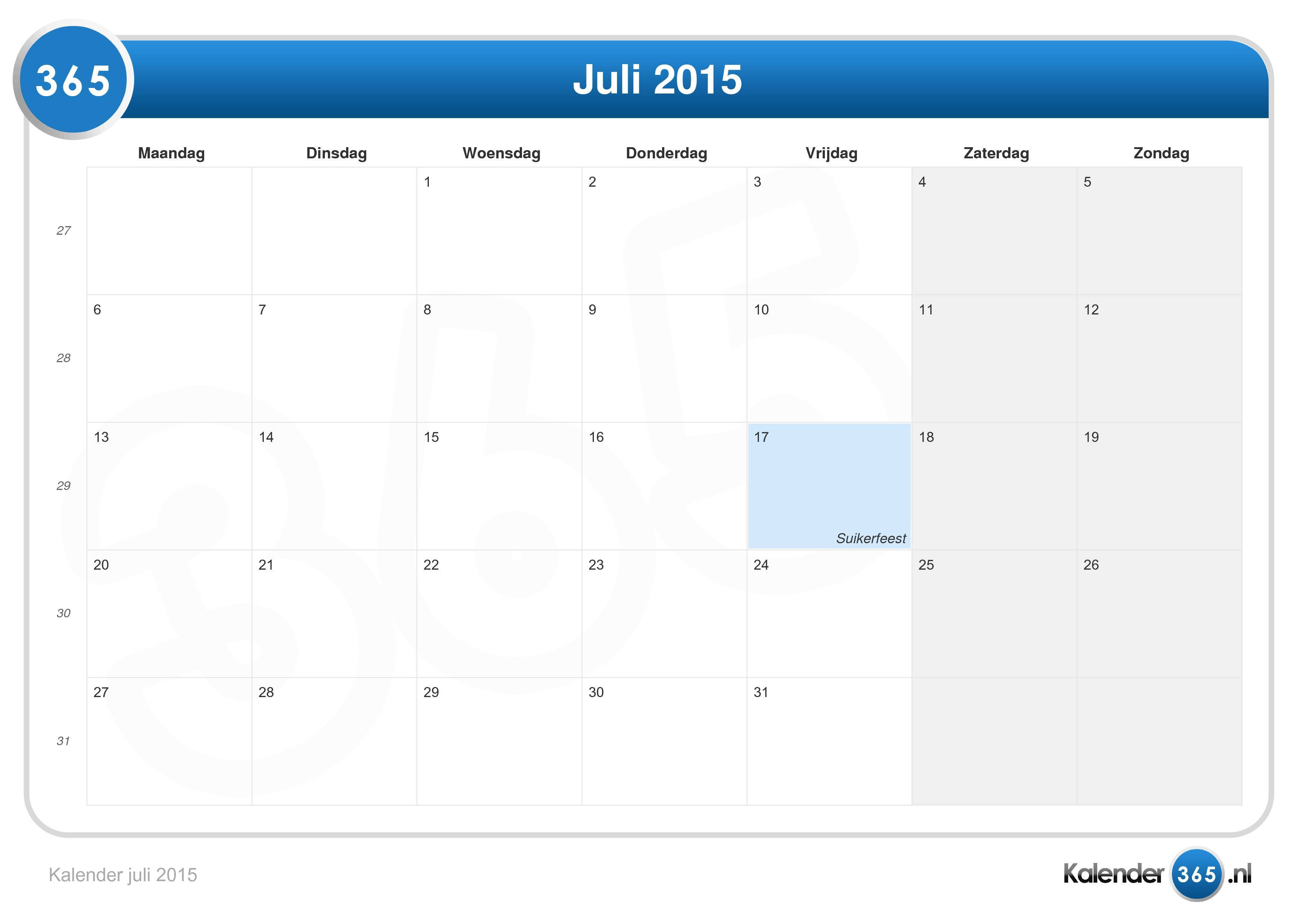 meest Bot magneet Kalender juli 2015