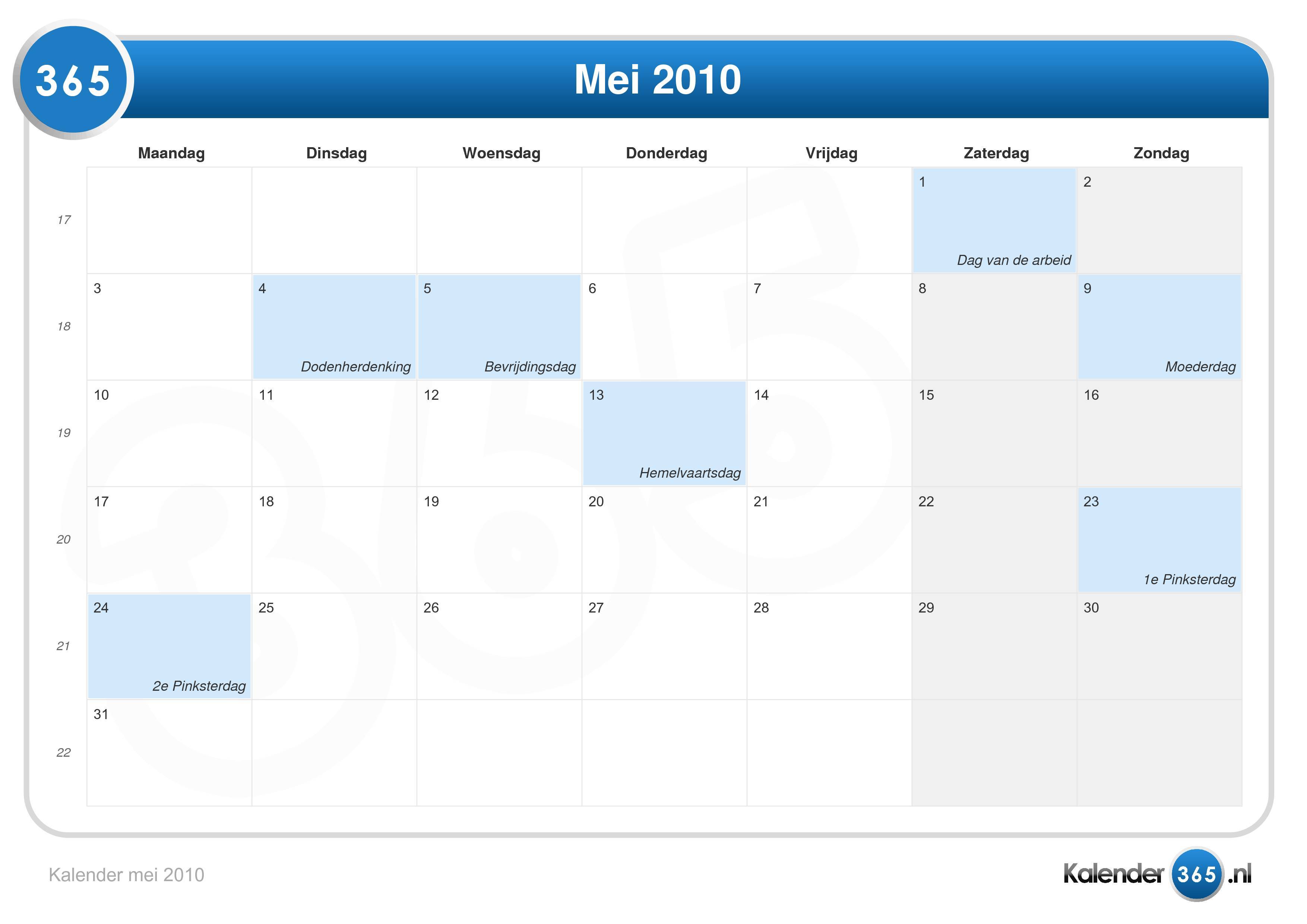 Kalender mei 2010