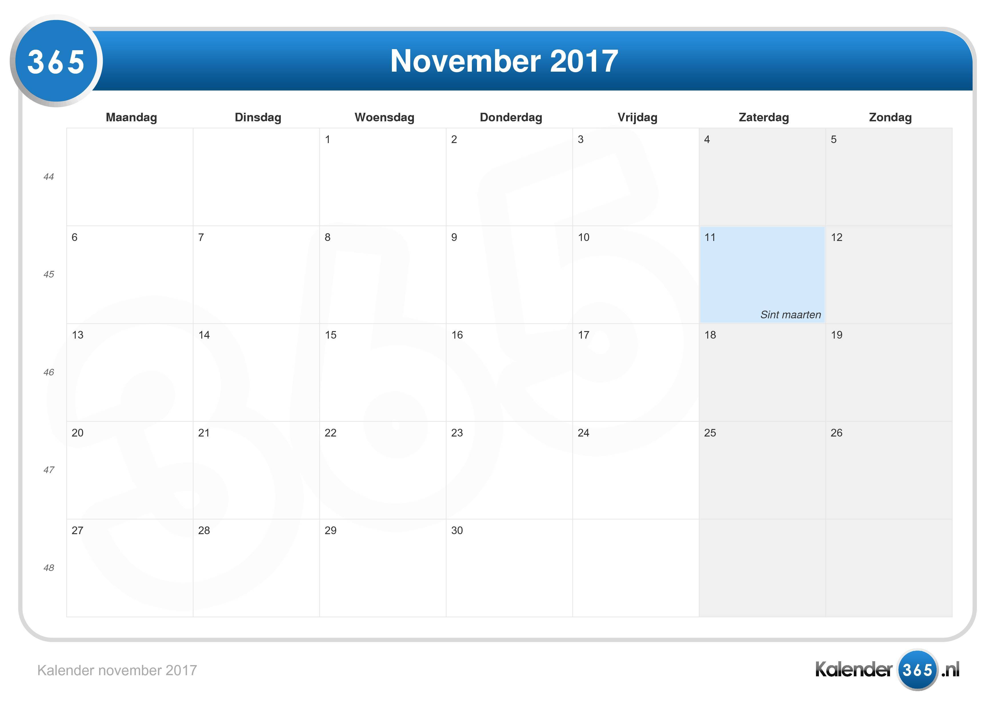 schade tijdelijk Geniet Kalender november 2017