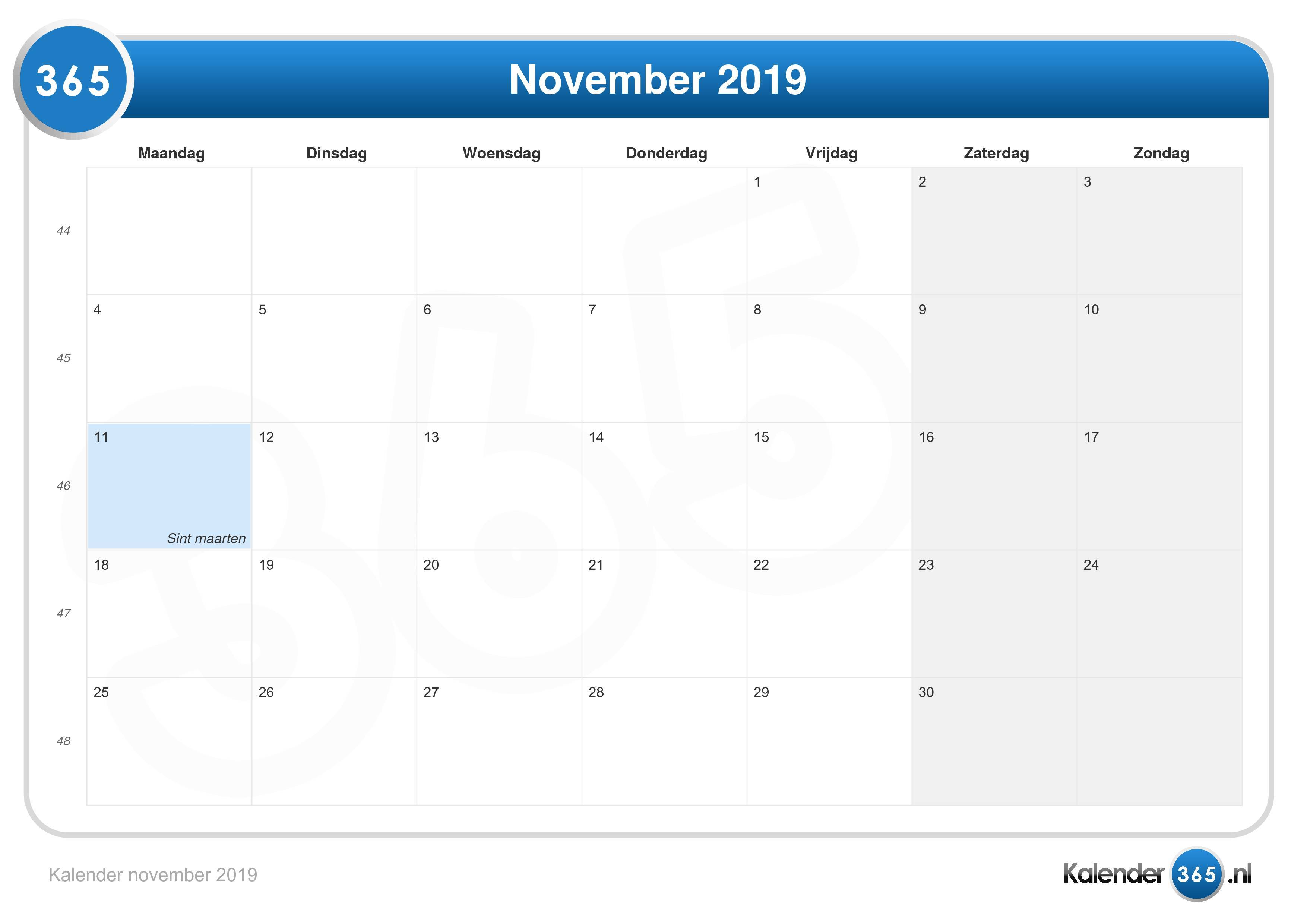 Kalender November 2019